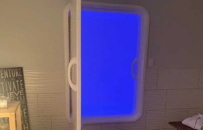 Harmony float tank in its private treatment room